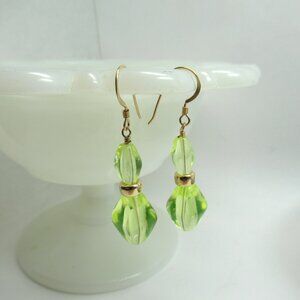 Uranium glass bead earrings